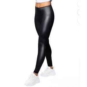 Jane and Bleecker Women's High Rise Soft Faux Leather Leggings-Black M
